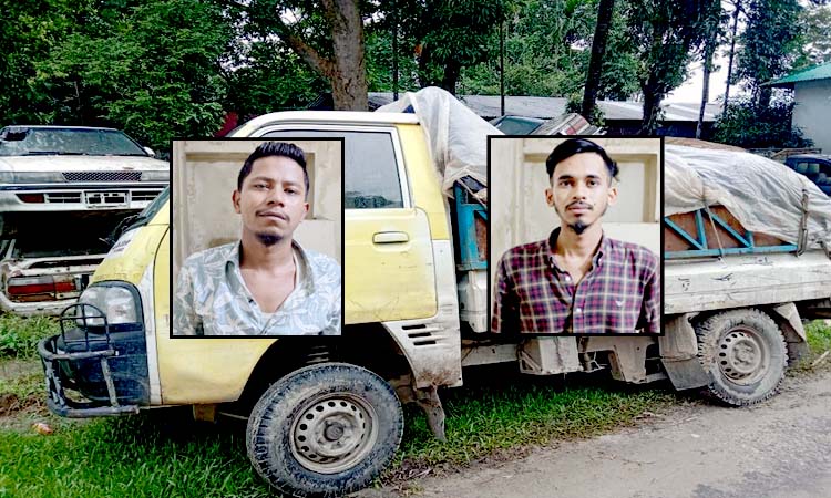 সিলেট গাড়িসহ ছিনতাই হওয়া মালামাল উদ্ধার আটক ২
