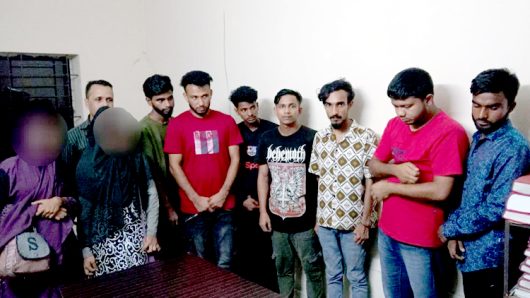 বন্দর বাজারস্থ “সিটি হার্ট” আবাসিক হোটেলে অনৈতিক কাজে জড়িত থাকার ১০ জন গ্রেফতারঃ