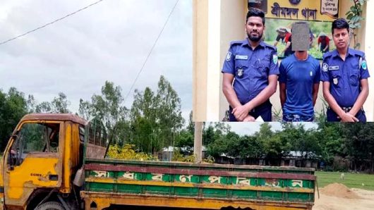 শ্রীমঙ্গলে অবৈধ উত্তোলিত বালুসহ ট্রাক জব্দ, আটক ১