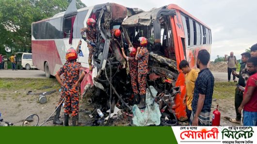 ওসমানীনগরে দুই বাসের মুখোমুখি সংঘর্ষে  নিহত ১ আহত ২৫