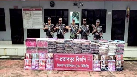 সিলেট সীমান্তে ৮০ লাখ টাকার চোরাই পণ্য জব্দ বিজিবির