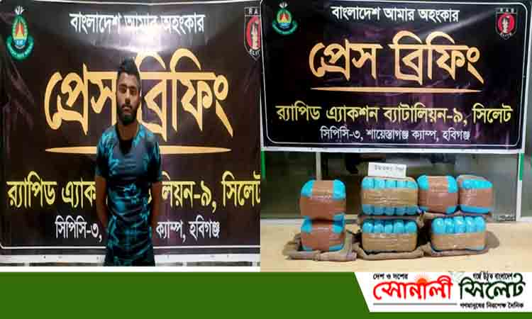হবিগঞ্জ, নোয়াপাড়া থেকে ৫০ কেজি গাঁজাসহ ১ জনকে গ্রেফতার