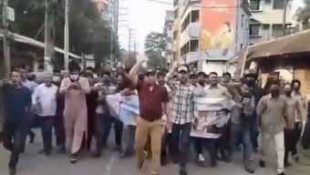 সিলেটে ‘পুলিশের সামনেই’ নিষিদ্ধ আওয়ামী লীগের মিছিল, পরে আটক ৪