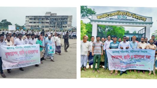 জামালগঞ্জে আলাউদ্দিন মেমোরিয়াল উচ্চ বিদ্যালয়ে বৃক্ষরোপণ ও সচেতনতামূলক র‍্যালি