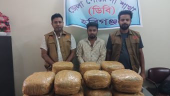 হবিগঞ্জে ডিবির অভিযানে ২৮ কেজি গাঁজা ও মাইক্রোবাস জব্দ, আটক ১