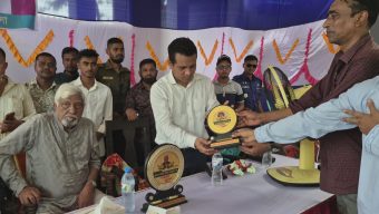 শাল্লায় সংসদ সদস্য নাছির উদ্দীন চৌধুরীকে সংবর্ধনা ও মানবিক সহায়তা বিতরণ