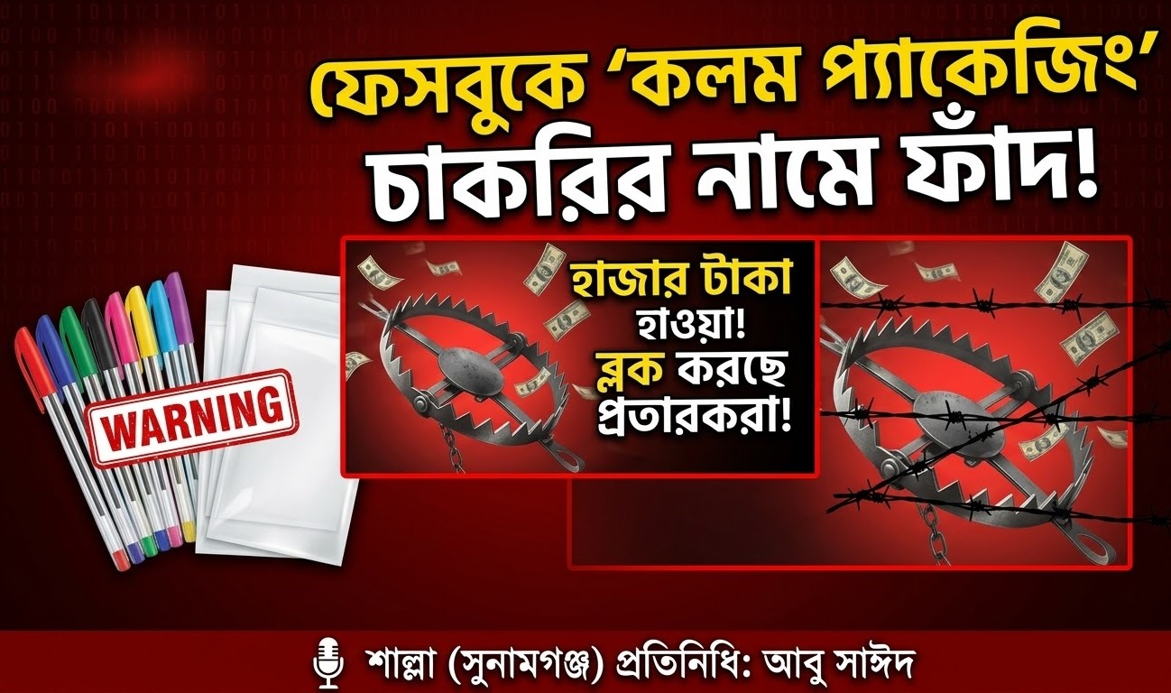 ফেসবুকে ‘কলম প্যাকেজিং’ চাকরির নামে ফাঁদ: শাল্লায় প্রতারণার শিকার দুই যুবক