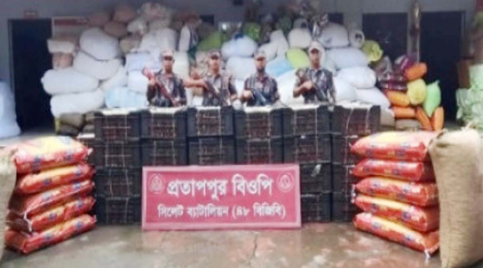 সিলেটের বিভিন্ন সীমান্ত এলাকায় অভিযান চালিয়ে ৩৭ লাখ ২৪ হাজার টাকার চোরাই পণ্য জব্দ