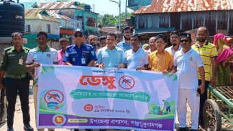 ডেঙ্গু প্রতিরোধে শাল্লায় পরিচ্ছন্নতা ও মশা নিধন অভিযান