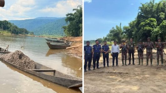 জৈন্তাপুরে টাস্কফোর্সের অভিযান ১২ বারকি নৌকা নষ্ট ৫০ হাজার টাকা জরিমানা