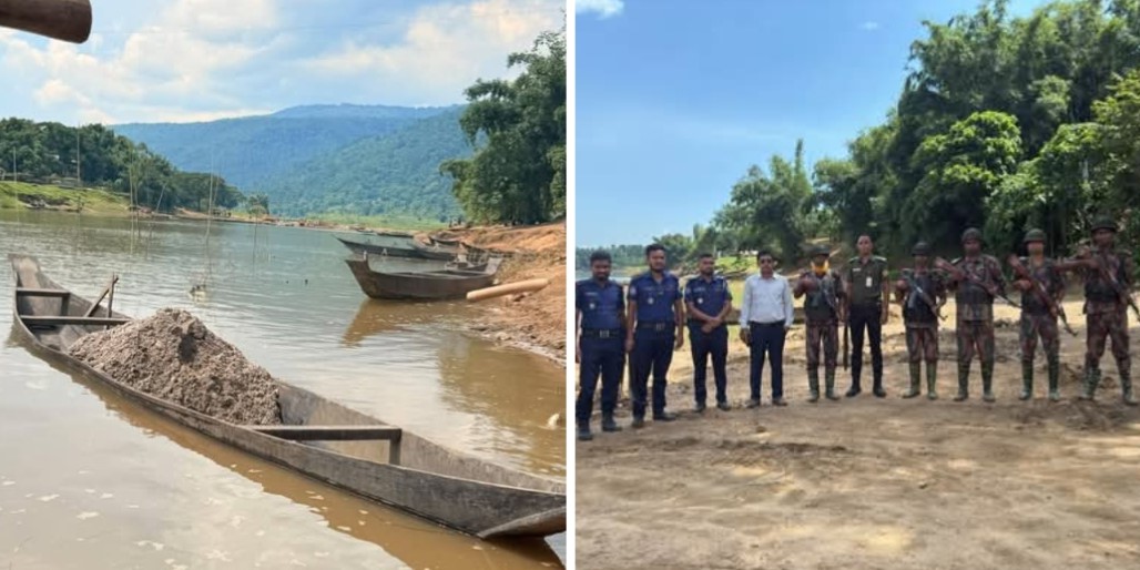 জৈন্তাপুরে টাস্কফোর্সের অভিযান ১২ বারকি নৌকা নষ্ট ৫০ হাজার টাকা জরিমানা
