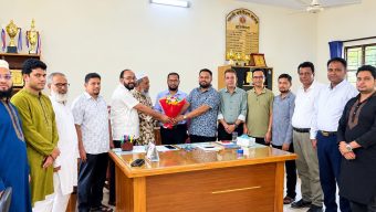 গাছবাড়ী আইডিয়াল কলেজে নবনিযুক্ত আহ্বায়ক কমিটির সভাপতির প্রথম পরিদর্শন