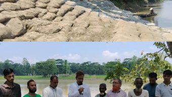 গদারবাজারে নদীভাঙন প্রতিরোধ কার্যক্রম পরিদর্শন করলেন অহীদ আহমদ তালুকদার