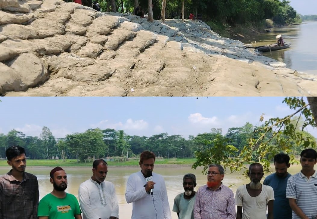 গদারবাজারে নদীভাঙন প্রতিরোধ কার্যক্রম পরিদর্শন করলেন অহীদ আহমদ তালুকদার