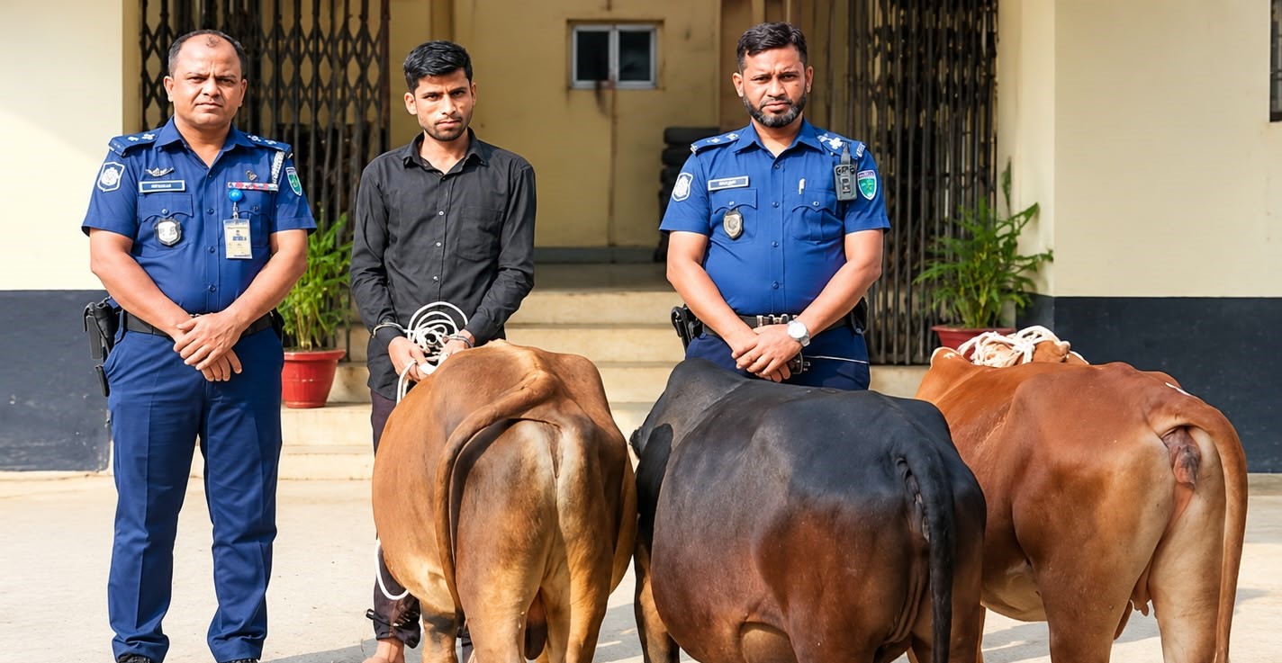 গোয়াইনঘাটে চোরাই তিন গরু উদ্ধার, গ্রেপ্তার ১