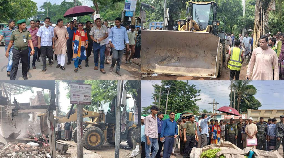 জৈন্তাপুরের দরবস্ত ও চিকনাগুল বাজারে ৬০ অবৈধ স্থাপনা উচ্ছেদ