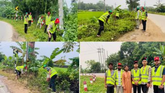 বড়লেখায় সড়কের ঝুকিপূর্ণ স্থানে রোড সাইন দৃশম্যান করলো নিসচা
