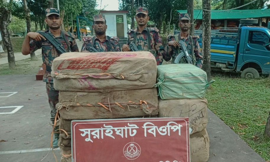 কানাইঘাট সীমান্তে বিজিবির অভিযান, ১৬ লাখ টাকার অবৈধ পণ্য জব্দ