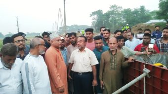 বহুল প্রত্যাশিত শিকপুর-বহরগ্রাম সেতুর কাজ পরিদর্শনে এমপি এমরান আহমদ চৌধুরী