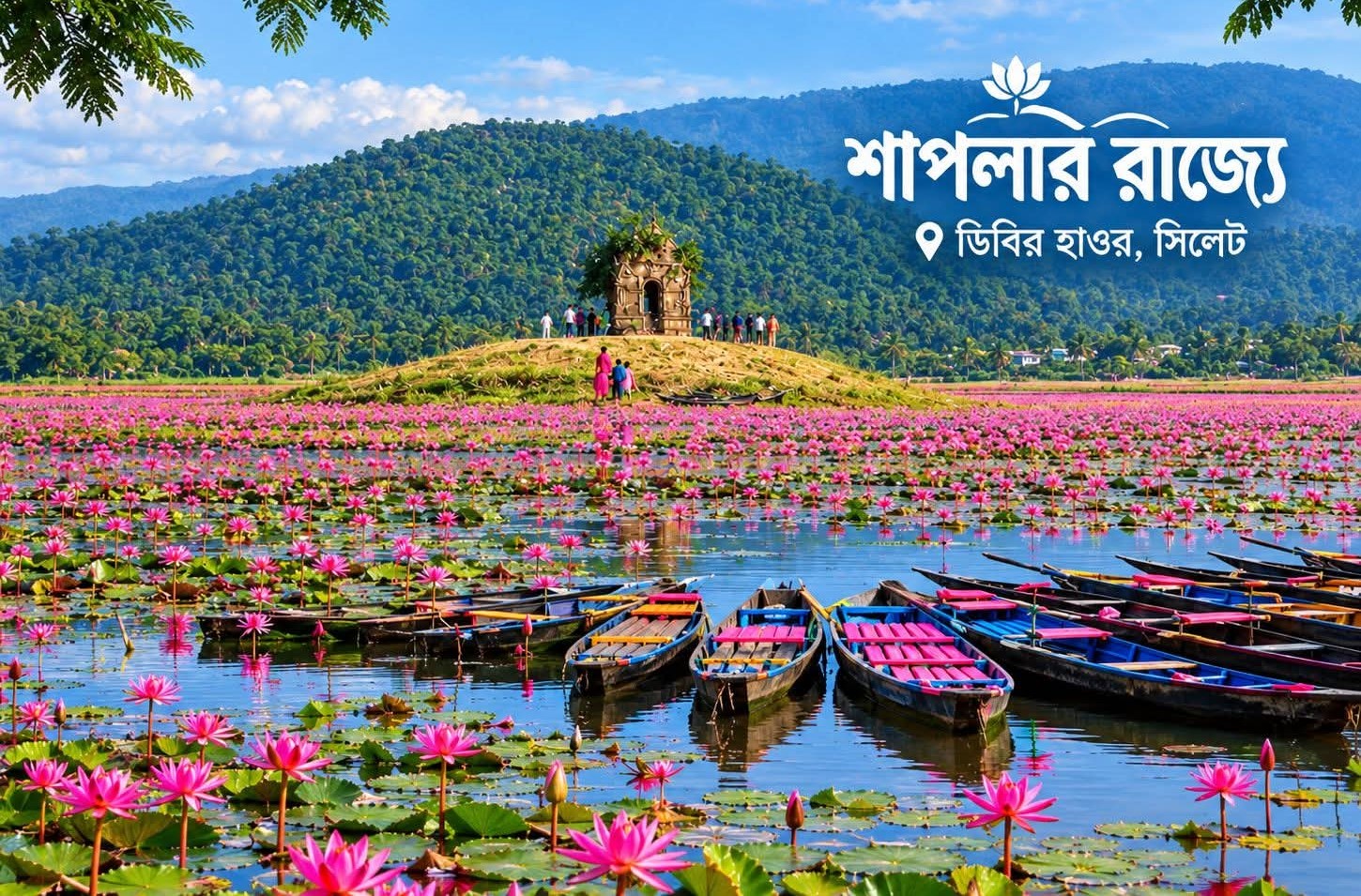 শীতের আগমনী বার্তায় লাল শাপলার অপরূপ সৌন্দর্যে সেজেছে জৈন্তাপুরের জলাভূমি